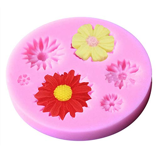 Moldes de flores de silicona 3D con forma de margarita hecha a mano para hacer manualidades, jabón, chocolate, fondant, decoración de pasteles