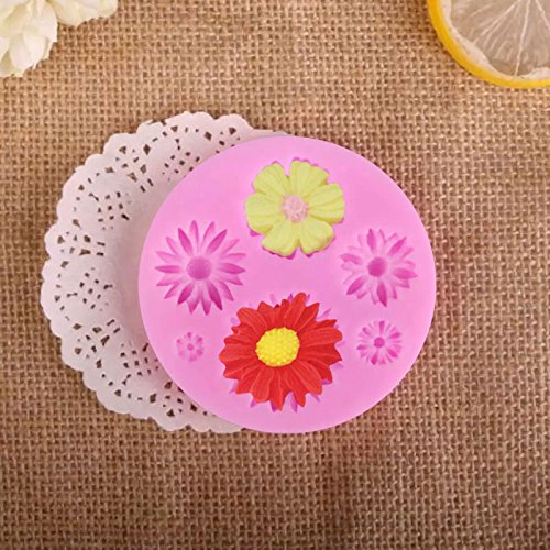 Moldes de flores de silicona 3D con forma de margarita hecha a mano para hacer manualidades, jabón, chocolate, fondant, decoración de pasteles