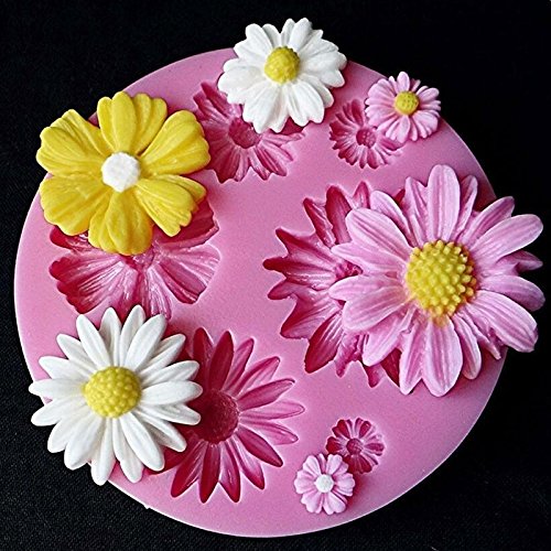 Moldes de flores de silicona 3D con forma de margarita hecha a mano para hacer manualidades, jabón, chocolate, fondant, decoración de pasteles