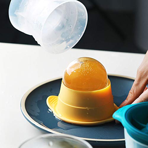 Moldes de Hielo Esféricos, Juego de 2 Fabricantes de Bolas de Hielo de Silicona 6,35CM Sphere Molde para Cubitos de Hielo Bandejas para Cócteles de Whisky Bebidas Gaseosas (Rosa + Amarillo)