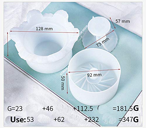 Moldes de resina, moldes de caja de joyería con forma de corona Molde de resina de silicona, caja de almacenamiento de joyería de corona 3D Molde epoxi para resina de fundición de arte DIY