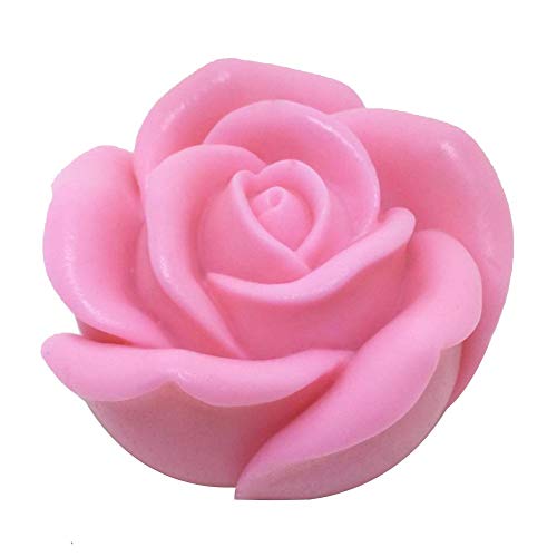 Moldes de silicona 3D para velas, moldes de jabón/moldes para hornear, moldes ideales para hacer velas de Navidad, hacer jabón y hornear (rosa 3D)