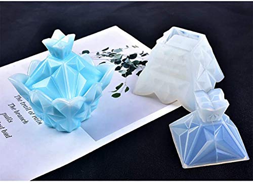 Moldes de silicona epoxi de fundición de resina pirámide Moldes de resina para joyas de almacenamiento con tapa para bodas, baby shower, cumpleaños, Navidad, artesanías hechas a mano