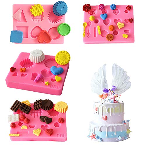 Moldes de silicona para fondant, decoración de tartas, herramientas de horneado para manualidades, azúcar, caramelos, chocolate, cubitos de hielo, jabón, etc. Moldes para fondant de postre