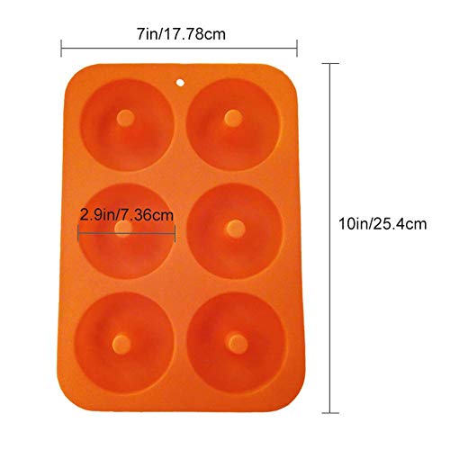 Moldes de silicona para hacer dónuts Leikance, 6 cavidades, antiadherentes, para hornear dónuts, 2 unidades