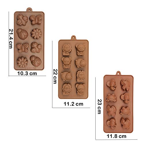 Moldes de silicona para hornear, 6 unidades, diseño de dinosaurio y chocolate, con forma de dinosaurio, oso, león, abeja, mariposa, rana, zorro, etc.