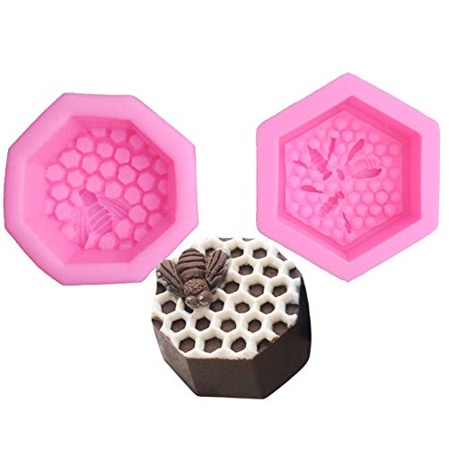 Moldes De Silicona Para Pasteles, 3D Honeycomb Bee Fondant Molde De Silicona Molde Para Decoración De Pasteles Molde Para Helado De Chocolate, Resistencia a Altas Temperaturas, Fácil De Limpiar