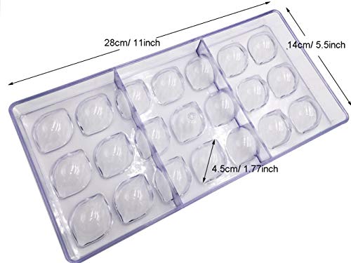 Moldes para chocolate, 21 moldes de plástico transparente con forma de diamante, hechos a mano, de policarbonato, para hacer chocolate, repostería, postres, repostería