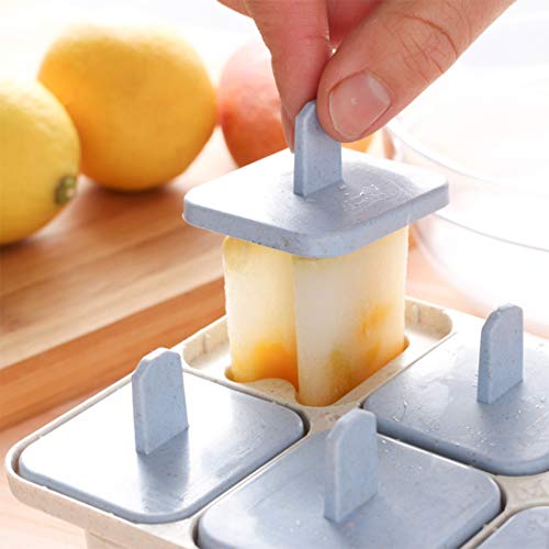 Moldes para Helados, 8 Reutilizable Letras Moldes, Moldes de Polos Fabricador de Hielo de paletas Libres de BPA Grado alimenticio, Moldes Casero, Helados, para Bebés y Adultos (Azul)