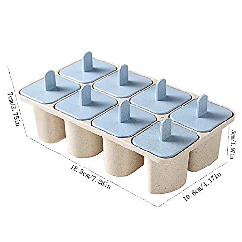 Moldes para Helados, 8 Reutilizable Letras Moldes, Moldes de Polos Fabricador de Hielo de paletas Libres de BPA Grado alimenticio, Moldes Casero, Helados, para Bebés y Adultos (Azul)