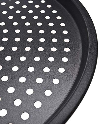 Moldes para Hornear Pizza, BESTZY Utensilios para Hornear antiadherentes, Molde para Pizza con Agujeros, Bandeja para Hornear Pizza de Corteza crujiente Redonda de 36 cm