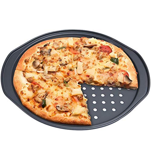 Moldes para Hornear Pizza, BESTZY Utensilios para Hornear antiadherentes, Molde para Pizza con Agujeros, Bandeja para Hornear Pizza de Corteza crujiente Redonda de 36 cm