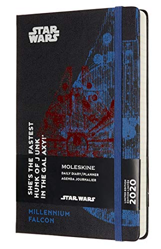 Moleskine - Agenda de 12 Meses para 2020 Star Wars Edición Especial Halcón Milenario con Tapa Dura y Cierre Elástico, Tamaño Grande 13 x 21 cm, 400 Páginas (AGENDA 12 MOIS EDT LIMITEE)