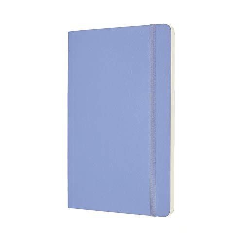 Moleskine - Cuaderno Clásico con Hojas en Blanco, Tapa Blanda y Cierre con Goma Elástica, Tamaño Grande 13 x 21 cm, Color Azul Hortensia, 240 páginas