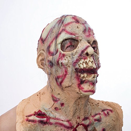 molezu Máscara de Cabeza Muerta de Walking Dead, máscara de Monstruo Malvado residente, máscara de látex de Goma para Fiesta de Disfraces de Zombie para Halloween