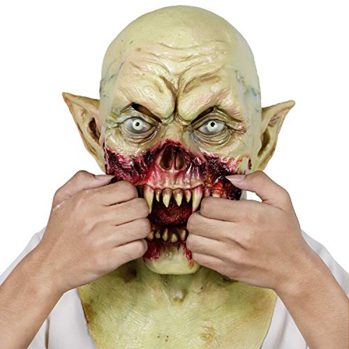 molezu Vampire Mask Scary Kurten Monster Mask Halloween Costume Party Demon Zombie Mask for Cosplay Props