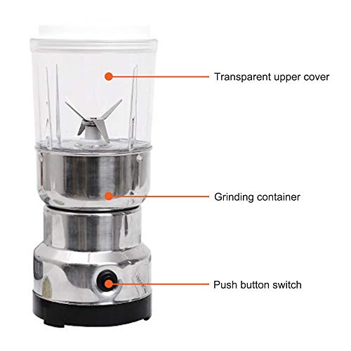 Molinillo De Cafe Electrico, Molinillo De Hierbas Y Especias Acero Inoxidable Electric Grain Grinder Herb Pulverizer Grinder 2-in-1 Household Superfine Grinding Powder Machine Powerful Coffee Grinder