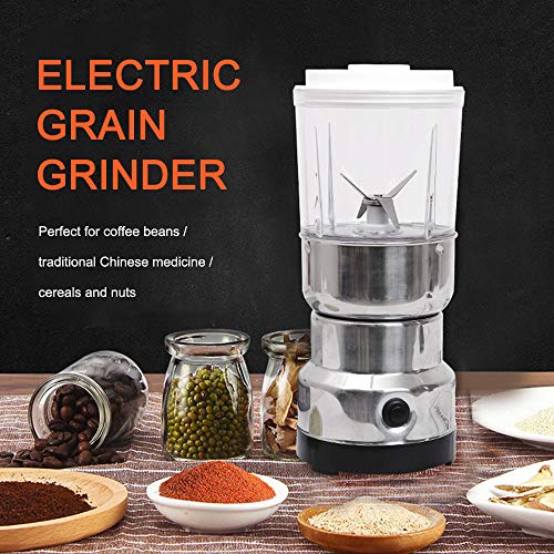 Molinillo De Cafe Electrico, Molinillo De Hierbas Y Especias Acero Inoxidable Electric Grain Grinder Herb Pulverizer Grinder 2-in-1 Household Superfine Grinding Powder Machine Powerful Coffee Grinder