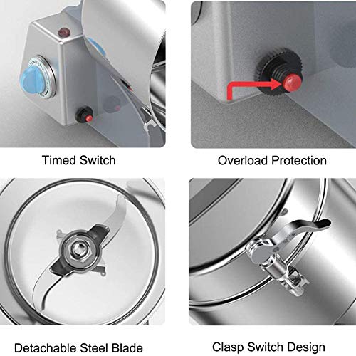 Molinillo molino eléctrico de 800 g, Fresadora de harina de grano seco de alta velocidad, Pulverizador de polvo de hierbas, para grano de café de grano de maíz de arroz