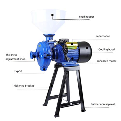 Molino eléctrico de cereales, molinillo de arroz, maíz, café, trigo, molino de alimentación, molinillo de cereales secos con embudo