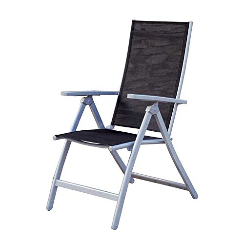 MOMMA HOME Silla de Jardín de 5 Posiciones - Silla de Aluminio Resistente- Modelo Lima - Diseño Moderno - Comodidad Asegurada - Ideal para Jardines y Terrazas - Medidas 42x53x98 cm - Color Negro