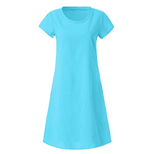 MOMOXI Vestido para Las Mujeres, Vestido de Las Mujeres del Estilo del Verano del Vestido Femenino de Las Mujeres del algodón Ocasional más el Vestido de Las señoras De Coctel Vestido De Esmoquin