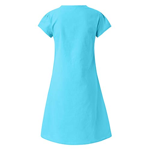 MOMOXI Vestido para Las Mujeres, Vestido de Las Mujeres del Estilo del Verano del Vestido Femenino de Las Mujeres del algodón Ocasional más el Vestido de Las señoras De Coctel Vestido De Esmoquin