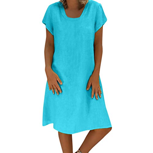 MOMOXI Vestido para Las Mujeres, Vestido de Las Mujeres del Estilo del Verano del Vestido Femenino de Las Mujeres del algodón Ocasional más el Vestido de Las señoras De Coctel Vestido De Esmoquin