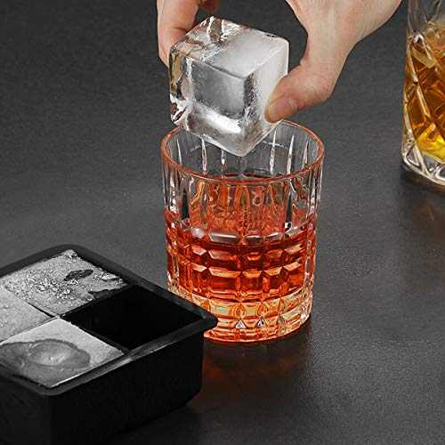 MOMSIV Bandejas para Hielo Silicona con Tapa, Juego de 2 Cubitera Hielo, Molde Cubo Hielo 4.5 x 4.5 cm, Ice Mold para Congelarse Alimentos para Bebe Agua Cola Cócteles Whisky, sin BPA