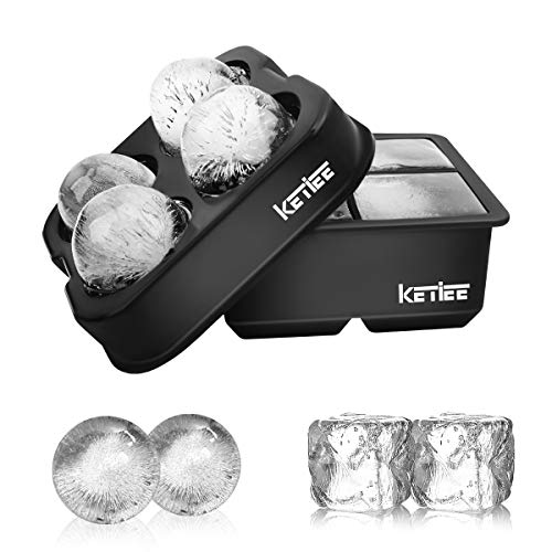 MOMSIV Bandejas para Hielo Silicona con Tapa, Juego de 2 Cubitera Hielo, Molde Cubo Hielo 4.5 x 4.5 cm, Ice Mold para Congelarse Alimentos para Bebe Agua Cola Cócteles Whisky, sin BPA