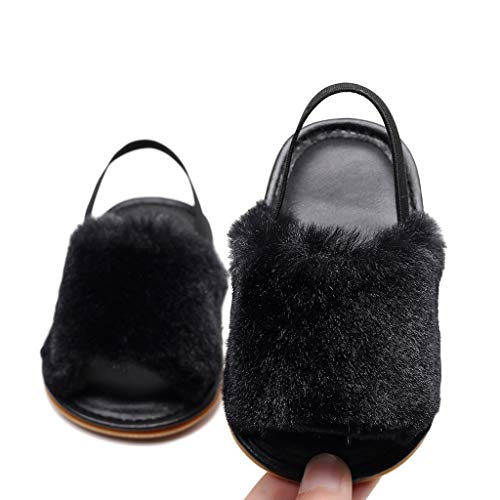 Moneycom - Zapatillas de deporte antideslizantes para bebé o niña, con lentejuelas sólidas, antideslizantes, para exteriores, con cristales ligeros, Negro (Noir 2), 19 EU