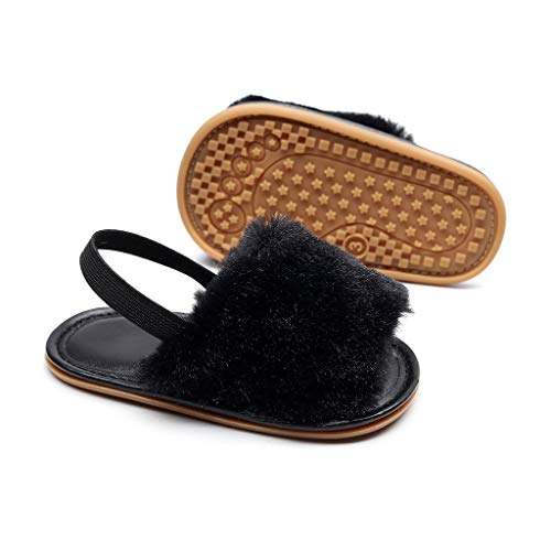 Moneycom - Zapatillas de deporte antideslizantes para bebé o niña, con lentejuelas sólidas, antideslizantes, para exteriores, con cristales ligeros, Negro (Noir 2), 19 EU