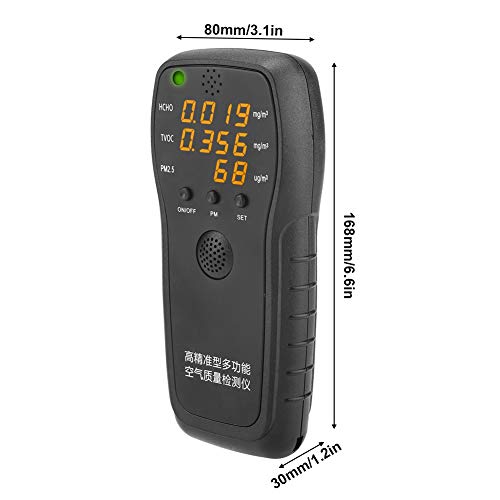 Monitor de calidad del aire, medidor de contaminación, sensor, probador, detector de formaldehído, detección y prueba de contaminación interior, gas compuesto orgánico volátil TVOC, polvo de partícula