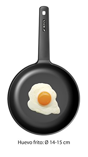 Monix Chef Non-Stick - Sartén 28 cm acero inoxidable 18/10 con antiadherente, apta para todo tipo de cocinas incluida inducción