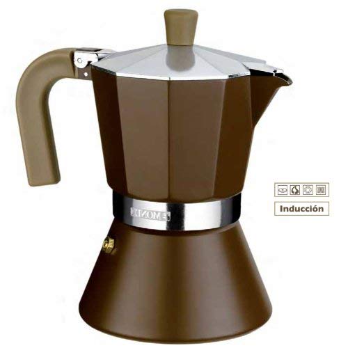 Monix Italiana M670012 Cafetera Cream Tz, Aluminio, Marrón, 12 Tazas