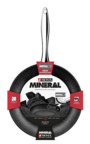 Monix Mineral - Sartén 18 cm aluminio forjado con antiadherente, tipo piedra, sin PFOA, aptas inducción