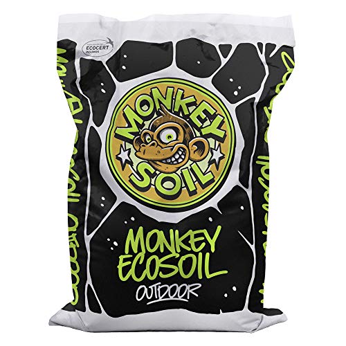 MONKEY SOIL Tierra para Plantas Marihuana 50L Exterior/Interior Sustrato Abono Universal Vegetal Cultivo Orgánico Cannabis - Turba Fibra Huerto Horticultura con Fertilizantes Bio Ecológicos