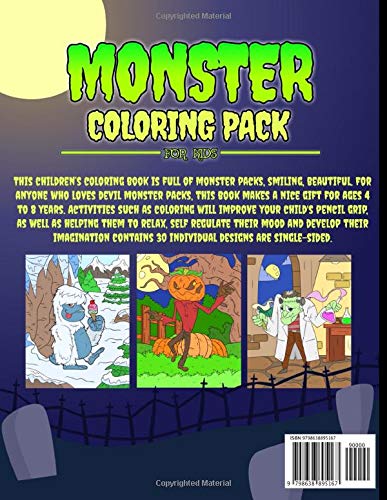 Monster Coloring Pack for kids: The Most Fun and Adorable Coloring Book for Children's Activity Books 4-8 age