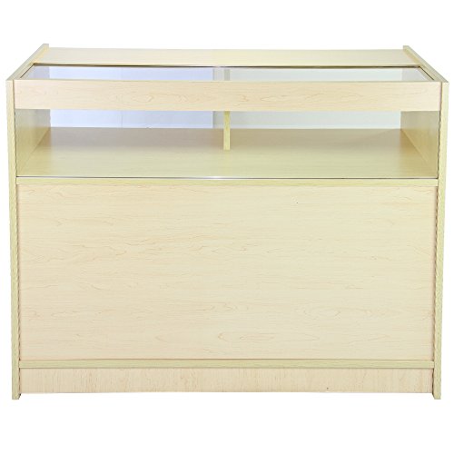 MonsterShop B1200 - Vitrina de cristal para mostrador de tiendas, arce, 120 cm x 90 cm x 60 cm