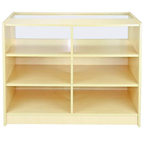 MonsterShop B1200 - Vitrina de cristal para mostrador de tiendas, arce, 120 cm x 90 cm x 60 cm