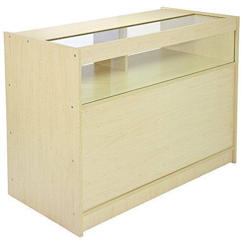 MonsterShop B1200 - Vitrina de cristal para mostrador de tiendas, arce, 120 cm x 90 cm x 60 cm