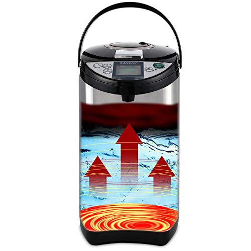 Monzana 3en1 Dispensador hervidor y termo de bebidas calientes agua 3L 750W Aluminio y plástico té café chocolate