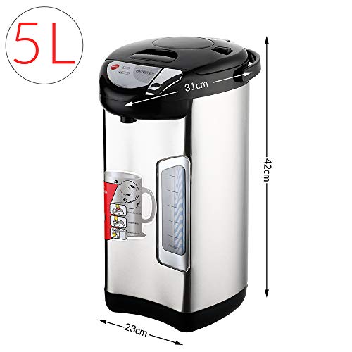 Monzana 3en1 Dispensador hervidor y termo de bebidas calientes agua 3L 750W Aluminio y plástico té café chocolate