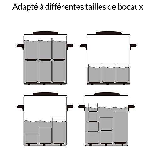 Monzana Cocedero de conservas 28L 14 tarros de 1L 1800W esterilizador temporizador Pantalla LCD dispensador mangos termoaislantes