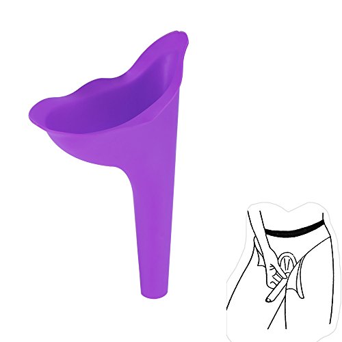 Moontie - Urinario femenino para mujer, 4 unidades, dispositivo portátil para orinar a las mujeres de pie al aire libre, fácil de limpiar orinal para viajes, festivales, camping, naranja, púrpura