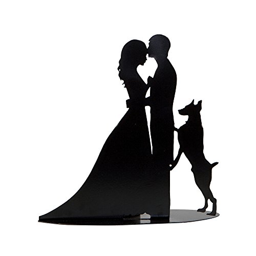 Mopec Figura de Los Novios con Perro, Metal, Negro, 7x19x18 cm