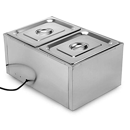 Moracle Catering Chafing Dish Buffet Calentador 220V Calentador Eléctrico de Alimentos Calentador con 2 Calentador de Bandejas Calentador de Alimentos Tipo Bufé 850V (2 Platos)