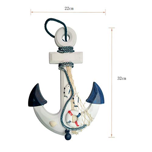 MoreSHOW Náutico mediterráneo Artesanal Artesanal Ancla Pirata Decoración - Ancla de Barco para el hogar, y Accesorio Decorativo para Colgar en la Pared (22 cm x 32 cm)