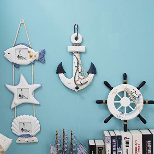 MoreSHOW Náutico mediterráneo Artesanal Artesanal Ancla Pirata Decoración - Ancla de Barco para el hogar, y Accesorio Decorativo para Colgar en la Pared (22 cm x 32 cm)