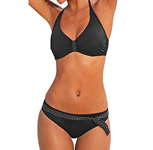 MORETIME Traje de baño de Gran tamaño para Mujer de Color sólido Relleno triángulo Bikini Sujetador Traje de baño Swimjupmsuit Beachwear Traje de baño Grueso